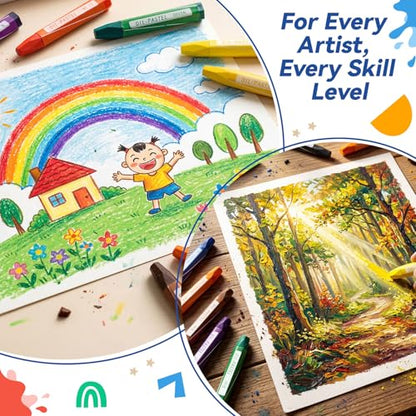 48 Sets 384 Pcs Oil Pastels Bulk 8 Colors Hexagonal Soft Oil Crayons Pastels Easy Grip Non-toxic Art Supplies for Beginners Artists Painting Drawing Blending Graffiti Gallery