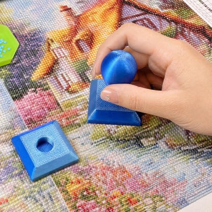 POETRYDRAW Diamond Art Painting Embossing Roller 3D Printing Diamond Art Painting Seal Press Diamond Art Painting Roller Tool Set for Multi-Color Square & Circular Drills (Royal Blue) - color: Royal Blue