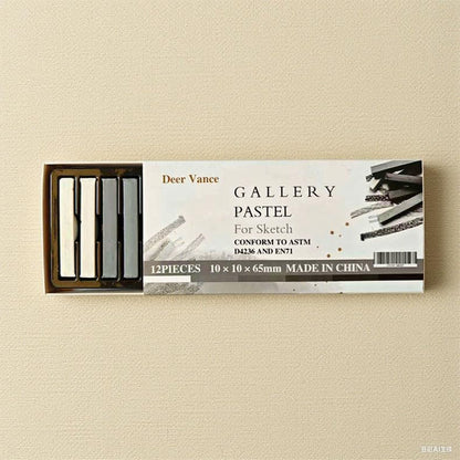 Gallery Pastel for Sketch Grey Tone, 12 Pieces Soft Pastel Sticks Set