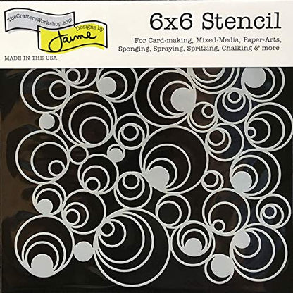 The Crafters Workshop Stencils, Reusable for Crafts, Art, Greeting Cards, Paint or Mixed Media, 2 Pk, 6" x 6", Cosmic Swirl/Mod Spiral - style: Cosmic Swirl / Mod Spiral 6x6