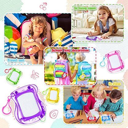 Zhehao 72 Pack Mini Magnetic Drawing Board for Kids, Backpack Keychain Clip Drawing Boards Erasable Doodle Sketch Writing Pad for Kids Birthday Party Favors, Prizes, Goodie Bag Fillers, Gift Bag Toys