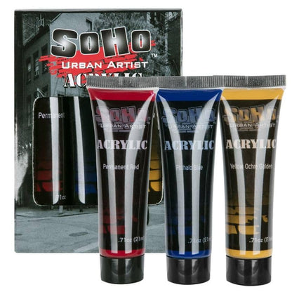 Soho Urban Artist Acrylic Paint - Thick, Rich, Water-Resistant, Heavy Body Paint, 12mL - Assorted Set of 3, Set of 3-21mL