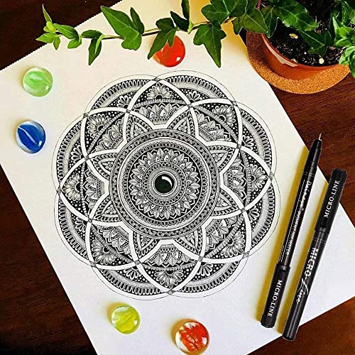 Micro-Pen Fineliner Ink Pens, 13 Pack Black Micro Fine Point Drawing Pen Waterproof Archival Ink Multiliner Pens for Artist Illustration, Sketching, Technical Drawing, Anime, Manga