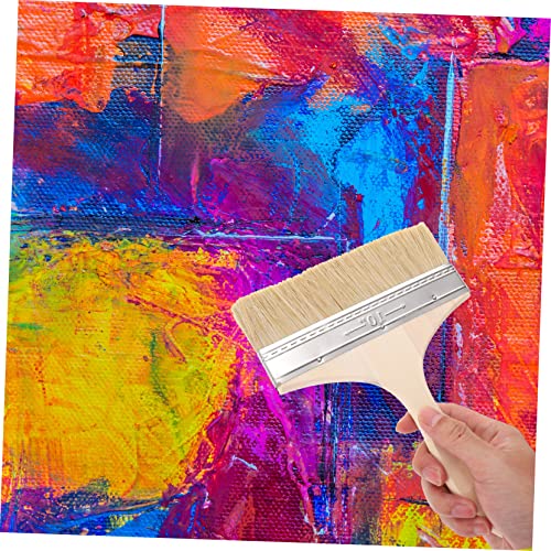 Thickened Brush Set 5pcs Paint Brushes for Wall Stencil Oil Painting Wood Handle Durable Easy to Clean Perfect Art Supplies