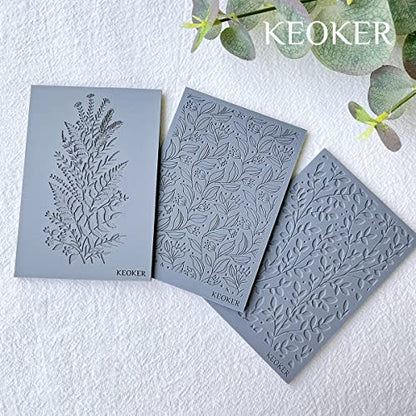 Keoker Polymer Clay Texture Sheets, Clay Texture Mat for Making Earrings Jewerly, Polymer Clay Earrings Tools (No. 7-8) - color: 7-8