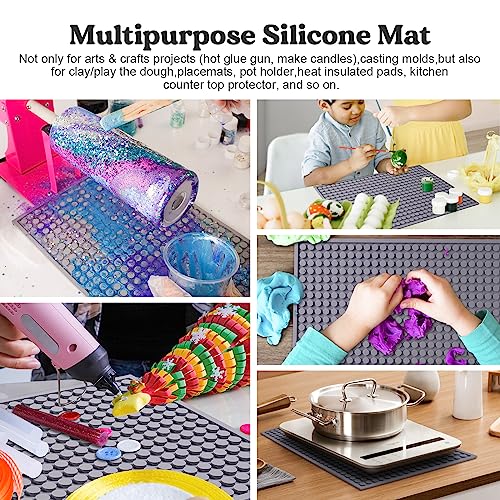 LET'S RESIN Resin Collector Mat, Easy Clean & Silicone Heat Resistant Mats 14.5'' x 9.4'', Non-Slip Multipurpose Thick Silicone Mats for Resin Molds, Epoxy Resin, Cup Turner, Kitchen Counter, Placemat - size: 14.5'' x 9.4''