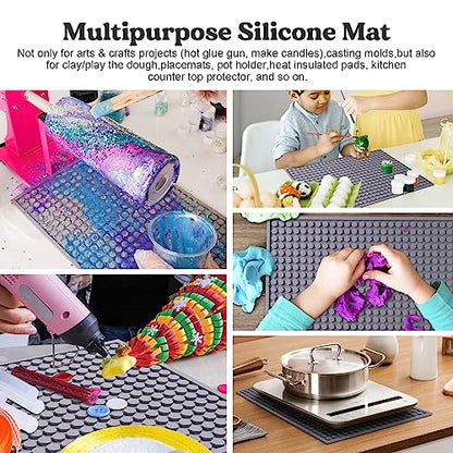 LET'S RESIN Resin Collector Mat, Easy Clean & Silicone Heat Resistant Mats 14.5'' x 9.4'', Non-Slip Multipurpose Thick Silicone Mats for Resin Molds, Epoxy Resin, Cup Turner, Kitchen Counter, Placemat - size: 14.5'' x 9.4''