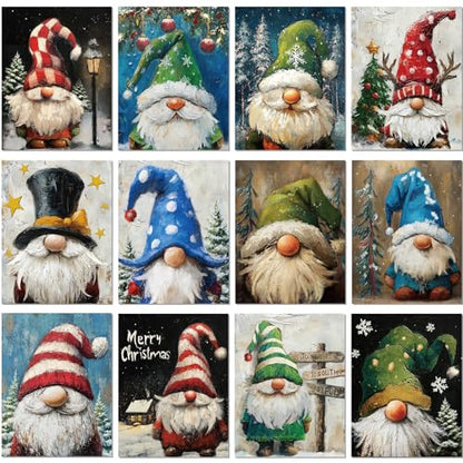 Sherr 12 Pcs Pre Drawn Canvas Pre Printed Canvas for Adults Sip and Paint Party Canvases Painting Kit for Summer Easter Mother's Day Party Favor(Xmas Gnome,8 x 10 Inch) - size: 8 x 10 Inch, style: Xmas Gnome