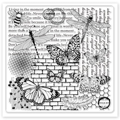 CHGCRAFT Polymer Clay Texture Sheets Butterfly and Dragonfly Silicone Texture Stamp Retro Polymer Clay Texture Pad Sheets Clay Texture Mat for Polymer Clay Making Earrings Jewerly Tools, 5.5x5.5inch - style: Butterfly and Dragonfly