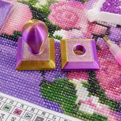 Diamond Art Painting Embossing Roller 3D Printing Diamond Art Painting Seal Press Diamond Art Painting Roller Tool Set for Multi-Color Square & Circular Drills (Purple Gold Gradient) - color: Purple Gold Gradient