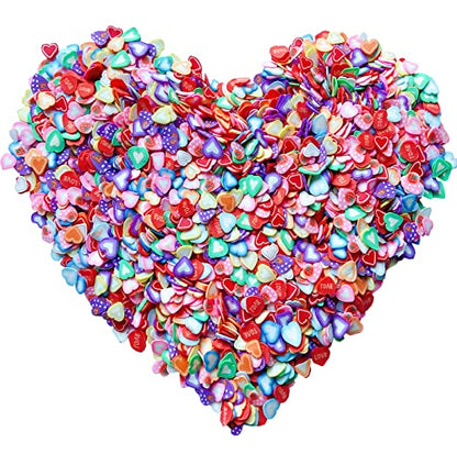 3000 PCS Polymer Fruit Slices Nail Art Slice for DIY 3D Polymer Slices Making for Nail Art (Heart Slices - color: Heart