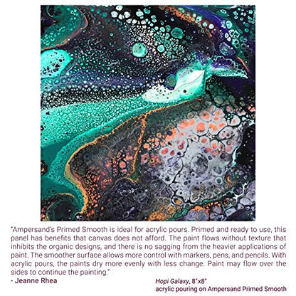 Ampersand Art Supply Primed Smooth Artist Panel | 4" x 4" | 7/8" Cradled Profile | Gessoed Wood Painting Panel for Oil, Acrylic & Mixed Media | Canvas Board & Wood Panel Alternative - color: 7/8" Cradled Profile, size: 4" x 4"