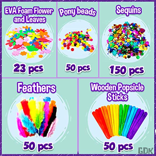 Goody King Arts and Crafts Supplies for Kids - 1170Pcs+ Craft Art Supply Kit for Toddlers Kids Craft Supplies & Materials Age 4 5 6 7 8 9 - Christmas D.I.Y. Crafting School Supplies - size: Xlarge