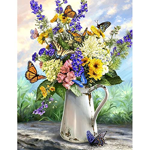 Amphol Flower Paint by Number for Adults & Kids - Easy DIY Gift, Home Wall Decor 16x20 Inch - color: OP-7