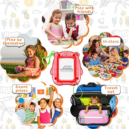 Outus 24 Pcs Mini Magnetic Drawing Boards Goodie Bags Stuffers for Kids Backpack Keychain Clip Drawing Board Erasable Sketch and Painting Pad for Classroom Rewards Party Favors (Bear) - style: Bear