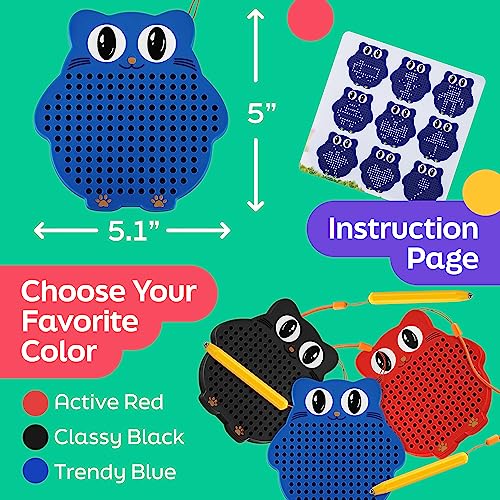 AYNAT FUN Magnetic Drawing Board for Kids & Toddlers with Beads and Magnet Stylus Pen - Magnetic Travel Toy for Airplane & Car Ride Activities for Kids - color: Blue