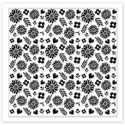 CHGCRAFT Sunflowers Texture Silicone Clay Texture Stamp Leaves Love Heart Polymer Clay Texture Sheets Clay Modeling Pattern Pad Texture Sheets for Polymer Clay Making Earrings Jewelry - style: Leaves and Sunflower