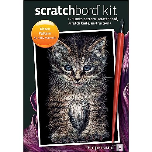 Ampersand Art Supply Scratchbord | Kitten | 5’’ x 7’’ | Professional Scratchboard Art Panel | for Scratchboard Drawing, Illustration & Mixed Media - style: Kitten