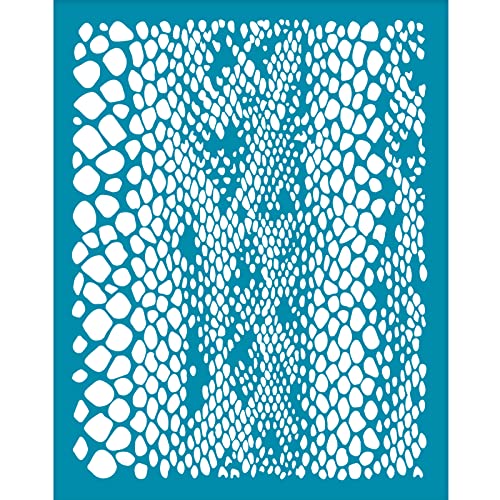 OLYCRAFT 4x5Inch Snakeskin Silk Screen Stencil for Polymer Clay Snake Print Animal Print Mesh Transfer for Polymer Clay Earrings Jewelry Making - color: Snakeskin Pattern