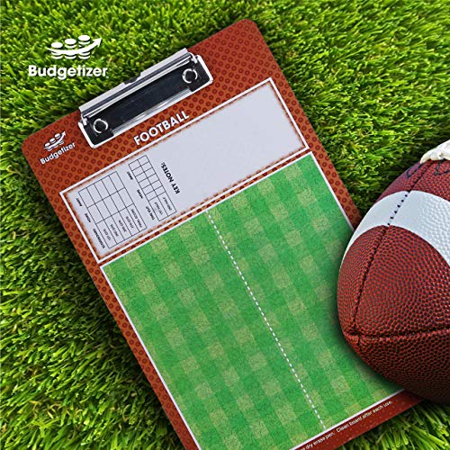 Dry Erase Coaches Clipboard - Includes Whistle and Dry Erase Markers - Double Sided Coach Whiteboard - style: Football