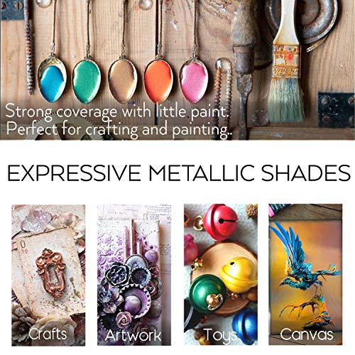 HissiCo Metallic Acrylic Paint Set of Premium 20 Colors, Professional Grade Metallic Paint with 2fl oz（60ml） Bottles, Non-Toxic, Rich Pigments - For Artists, Hobby Painters, Kids - style: 20 Colors