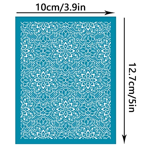 OLYCRAFT Clay Stencils Lace Flower Pattern Non-Adhesive Silk Screen Printing Stencil Reusable Flower Mesh Stencils Transfer Washable Stencil for Polymer Clay Jewelry Earring Making - 5x4 Inch - color: Flower Lace