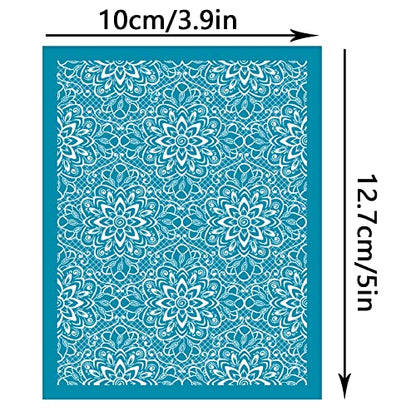 OLYCRAFT Clay Stencils Lace Flower Pattern Non-Adhesive Silk Screen Printing Stencil Reusable Flower Mesh Stencils Transfer Washable Stencil for Polymer Clay Jewelry Earring Making - 5x4 Inch - color: Flower Lace