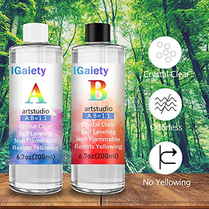 IGaiety Backward Alphabet Mold Resin Kit for Keychain | Epoxy Kit with Alphabet Mold, 2-Part Odorless Resin & 206 Pcs. Create Glossy, Bubble-free Custom Jewelry, Arts & Crafts - size: Alphabet 200ml