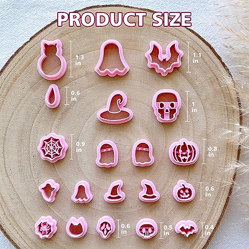 KEOKER Halloween Polymer Clay Cutters, Clay cutters for Halloween Earrings Making, 20 Shapes Halloween Clay Earrings Cutters, Pumpkin Clay Cutters For Polymer Clay Jewelry (ALL 1) - color: ALL 1