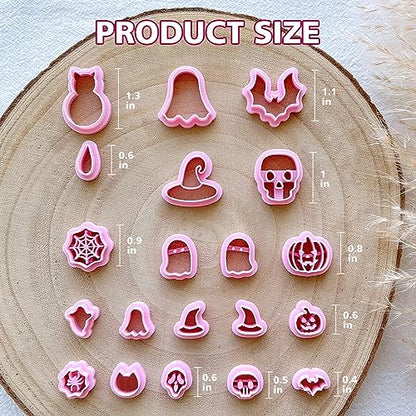 KEOKER Halloween Polymer Clay Cutters, Clay cutters for Halloween Earrings Making, 20 Shapes Halloween Clay Earrings Cutters, Pumpkin Clay Cutters For Polymer Clay Jewelry (ALL 1) - color: ALL 1