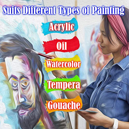 Stretched Canvas for Painting 4x4 2PK 3/4" 10 Oz. 4x4 Canvas Value Pack.Large Stretched Cotton Blank Canvas for Painting. 4 x 4 Canvases Bulk XL Rectangle Universal Triple Primed for Paint&Sip - size: 4x4 2 Pack