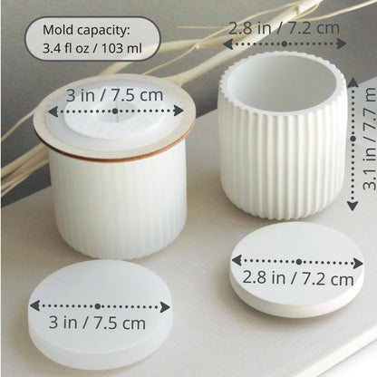 Set of 3 Silicone Molds with Lids and Tray for Concrete, Resin, and Plaster | DIY Casting Molds for Decorative Containers and Home Decor — Form Me™
