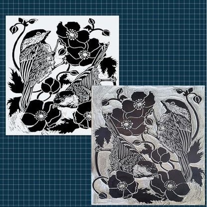 Falling in Art 12 * 12 Linoleum Carving Blocks, 2 Pack Soft Stamp Rubber Blocks for Crafts and Artists Printmaking, Gray,1/8" Thick - color: Gray, size: 12'' x 12'' 2 Pack