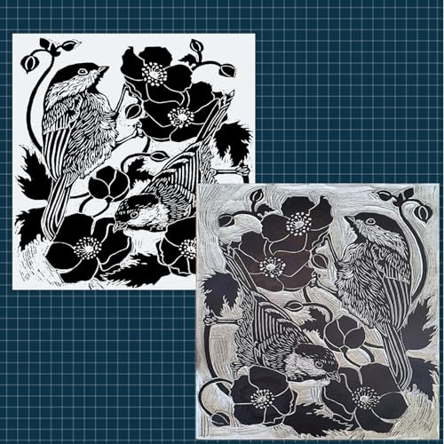 Falling in Art 12 * 12 Linoleum Carving Blocks, 2 Pack Soft Stamp Rubber Blocks for Crafts and Artists Printmaking, Gray,1/8" Thick - color: Gray, size: 12'' x 12'' 2 Pack