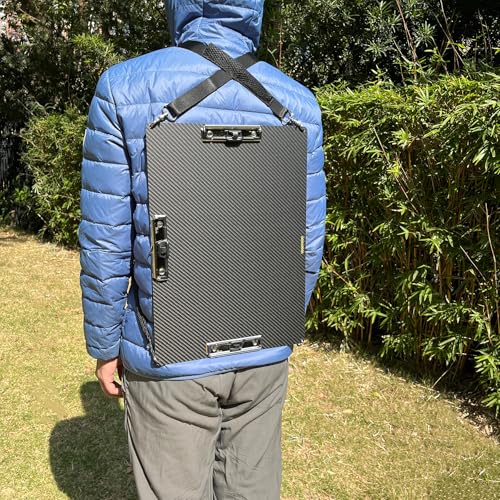 Ledge size A3 8K Super Hard&Portable Carbon Fiber Clipboard with Hook&Pen holder,Strong Low Profile Clip,Dry carbon clip board,Writing board (17.6*12.6*0.06inch+3*304 Stainless Steel Clips+2*Straps) - color: 304 Stainless Steel Clip, size: 17.6*12.6*0.06i