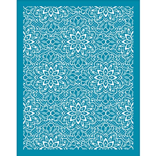 OLYCRAFT Clay Stencils Lace Flower Pattern Non-Adhesive Silk Screen Printing Stencil Reusable Flower Mesh Stencils Transfer Washable Stencil for Polymer Clay Jewelry Earring Making - 5x4 Inch - color: Flower Lace