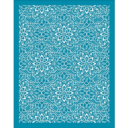 OLYCRAFT Clay Stencils Lace Flower Pattern Non-Adhesive Silk Screen Printing Stencil Reusable Flower Mesh Stencils Transfer Washable Stencil for Polymer Clay Jewelry Earring Making - 5x4 Inch - color: Flower Lace