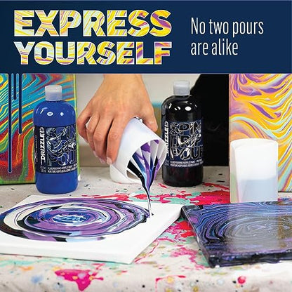 FolkArt Drizzle Disco Dust Glitter Pre-Mixed Fluid Acrylic Pouring Paint, 9 fl oz Premium Paint Perfect for Indoor & Outdoor Arts and Crafts Projects, 61839