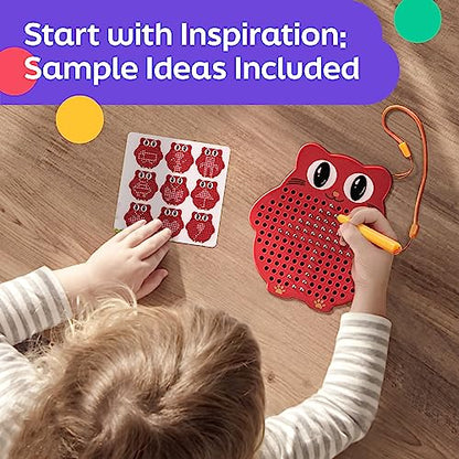 AYNAT FUN Magnetic Drawing Board for Kids & Toddlers with Beads and Magnet Stylus Pen - Magnetic Travel Toy for Airplane & Car Ride Activities for Kids - color: Red