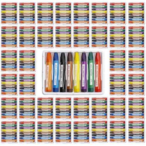 48 Sets 384 Pcs Oil Pastels Bulk 8 Colors Hexagonal Soft Oil Crayons Pastels Easy Grip Non-toxic Art Supplies for Beginners Artists Painting Drawing Blending Graffiti Gallery