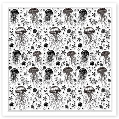 CHGCRAFT Jellyfish Polymer Clay Texture Sheets Shells Coral Silicone Texture Stamp Clay Texture Mat Flower Modeling Pattern Pad Texture Sheets for Polymer Clay Jewelry and Clay Earrings Tools - style: Jellyfish