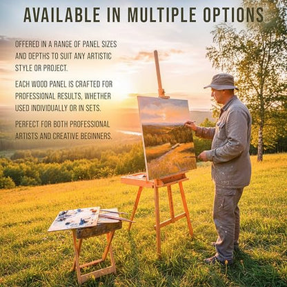 U.S. Art Supply 18" x 18" Unfinished Cradled Wood Panels for Painting, Studio 3/4" Deep (2 Pack) - Artist Depth Birch Wooden Wall Canvases - Mixed-Media Craft, Acrylic, Oil, Encaustic, Paint Pouring - size: 18" x 18", style: Square