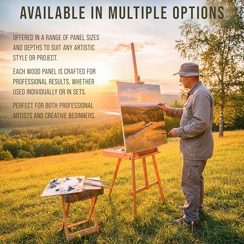 U.S. Art Supply 16" x 16" Unfinished Cradled Wood Panels for Painting, Studio 3/4" Deep (2 Pack) - Artist Depth Birch Wooden Wall Canvases - Mixed-Media Craft, Acrylic, Oil, Encaustic, Paint Pouring - size: 16" x 16", style: Square