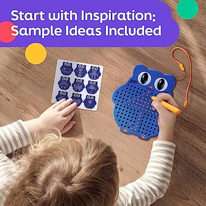 AYNAT FUN Magnetic Drawing Board for Kids & Toddlers with Beads and Magnet Stylus Pen - Magnetic Travel Toy for Airplane & Car Ride Activities for Kids - color: Blue