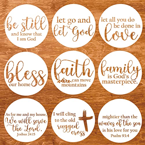 Round Christian Stencils 12” Religious Faith Stencil Jesus Plastic Stencils for Painting on Wood Canvas Mat Door Hanger - style: Christian