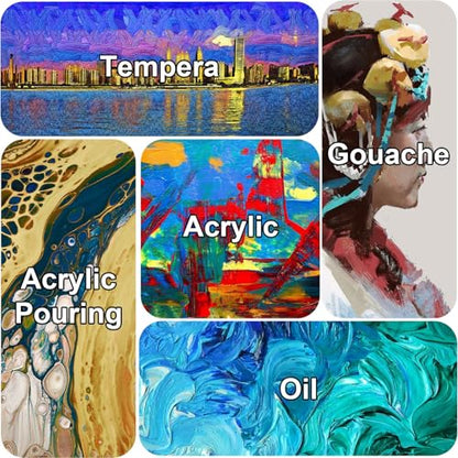 Gallery Wrapped Stretched Canvases for Painting 10x20 Inch 3-Pack, 16 oz Triple Primed Acid-Free 100% Cotton Blank Canvas, Rectangular Spline Canvas for Oil Paint Acrylics Pouring & Wet Art Media - size: 10"x20"(3-Pack), style: Exhibition