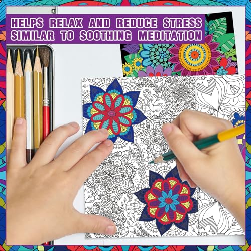 Liliful 24 Pcs Mindful Coloring Book Bulk for Adult DIY Art Stress Relief Drawing Book with Relaxing Mindfulness Patterns for Adults, Party Favors, Goodie Bag Filler and Holiday Gifts - style: Mindful