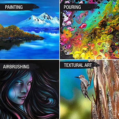 U.S. Art Supply Rectangle Stretched Canvas for Painting 12x24 inch Gallery Depth 1-1/2" Thick, 3-Pack - 12oz Acrylic Gesso Triple Primed, Professional Artist Quality, 100% Cotton - Oil, Pouring Paint - size: 12" x 24"