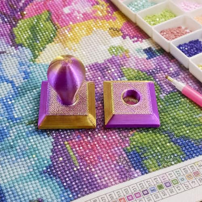 Diamond Art Painting Embossing Roller 3D Printing Diamond Art Painting Seal Press Diamond Art Painting Roller Tool Set for Multi-Color Square & Circular Drills (Purple Gold Gradient) - color: Purple Gold Gradient
