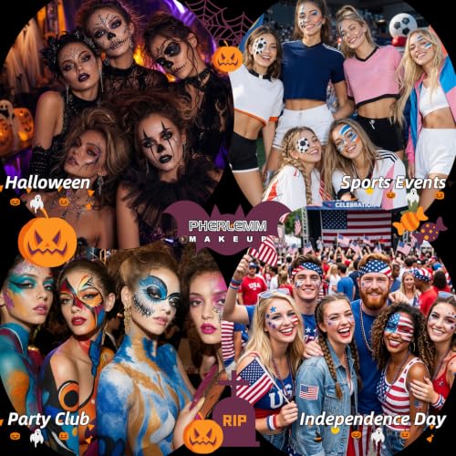 Black Face Paint Stick Waterproof Eye Black Baseball Smooth SmudgeProof Body Paint High Pigment for Sports Events Halloween SFX Makeup Skull Skeleton Witch and Dark Character Looks - color: Black